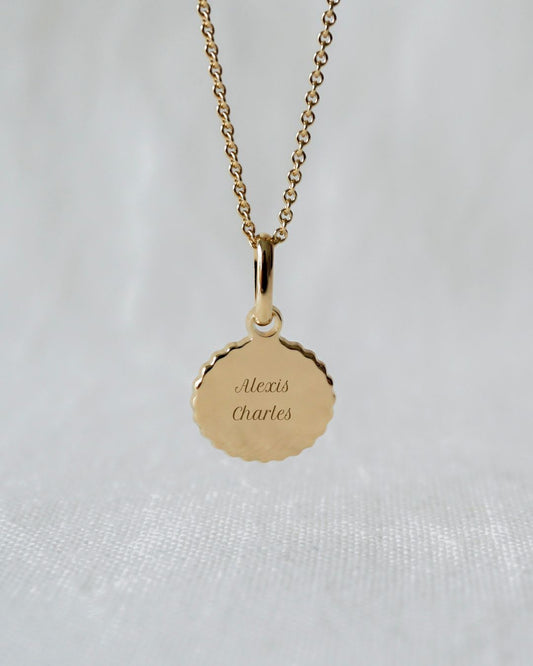 Collier Madeleine canelé plaqué or jaune