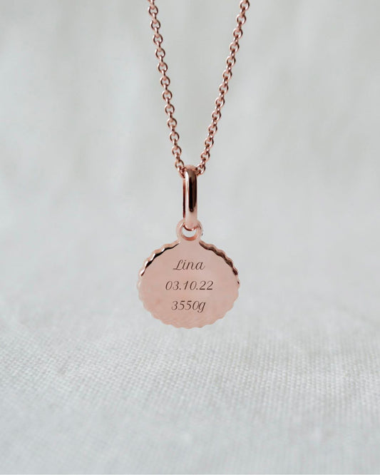 Collier Madeleine canelé plaqué or rose