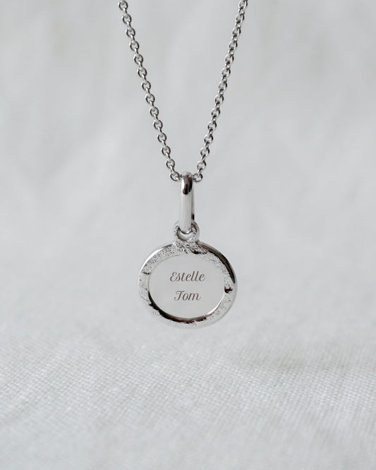 Collier Madeleine martelé argenté rhodié