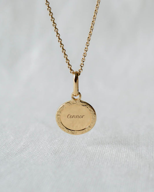 Collier Madeleine martelé plaqué or jaune