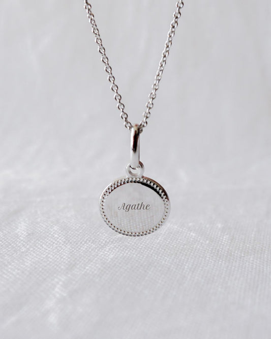 Collier Madeleine perlé argenté rhodié