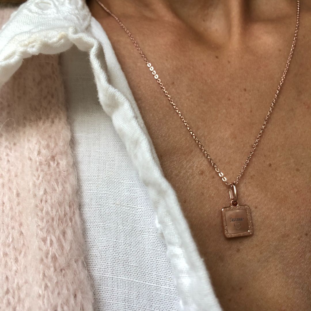Collier Alice martelé plaqué or rose