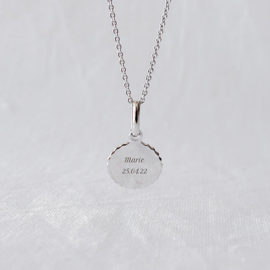Collier Madeleine canelé enfant argenté rhodié