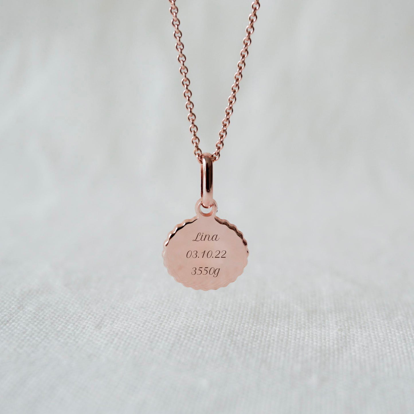 Collier Madeleine canelé enfant plaqué or rose