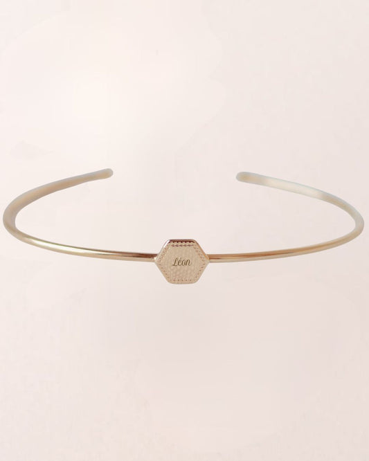 Jonc henriette perlé plaqué or jaune - photo packshot