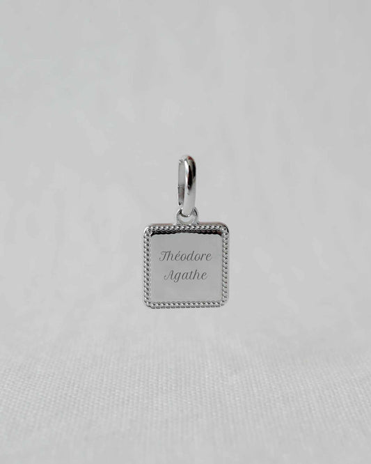 Médaille Alice perlé argenté rhodié