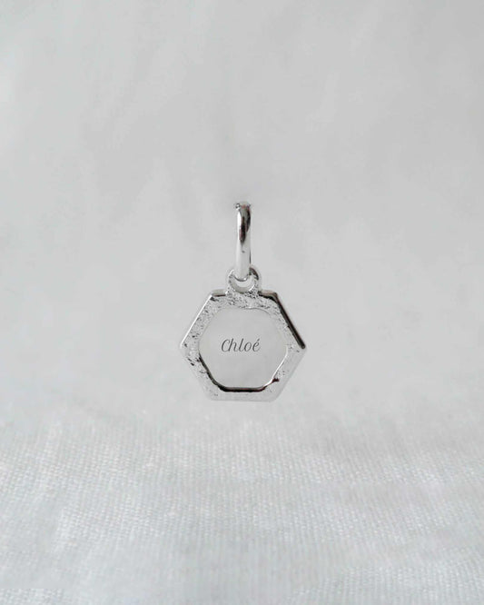 Médaille Henriette martelé argenté rhodié