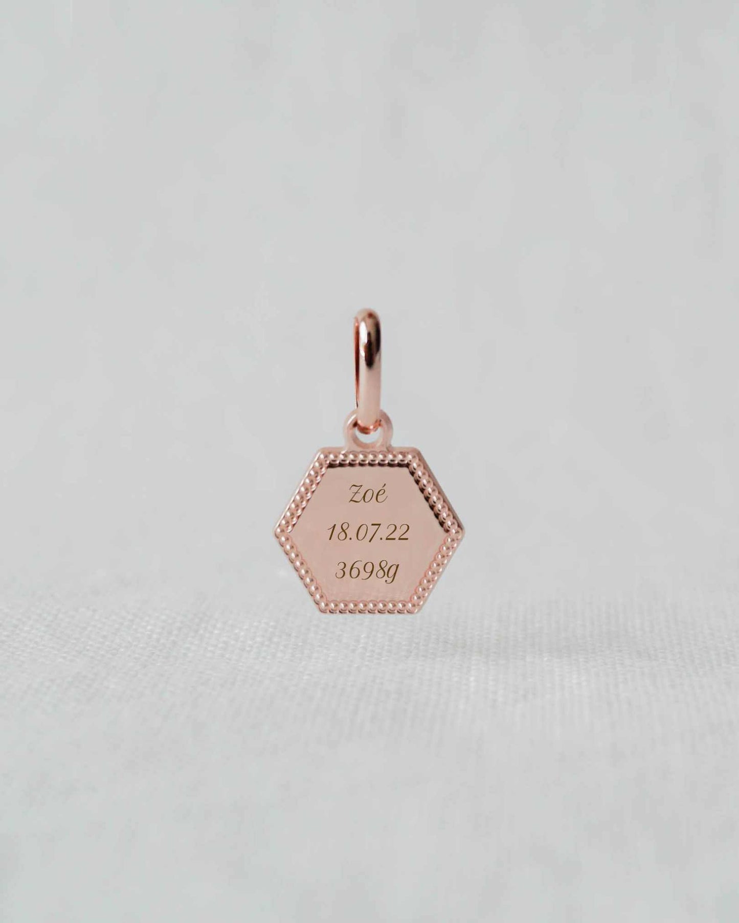 Médaille Henriette perlé plaqué or rose