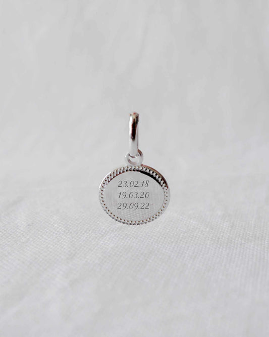 Médaille Madeleine perlé argenté rhodié