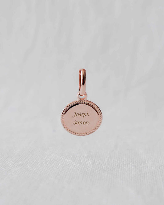 Médaille Madeleine perlé plaqué or rose