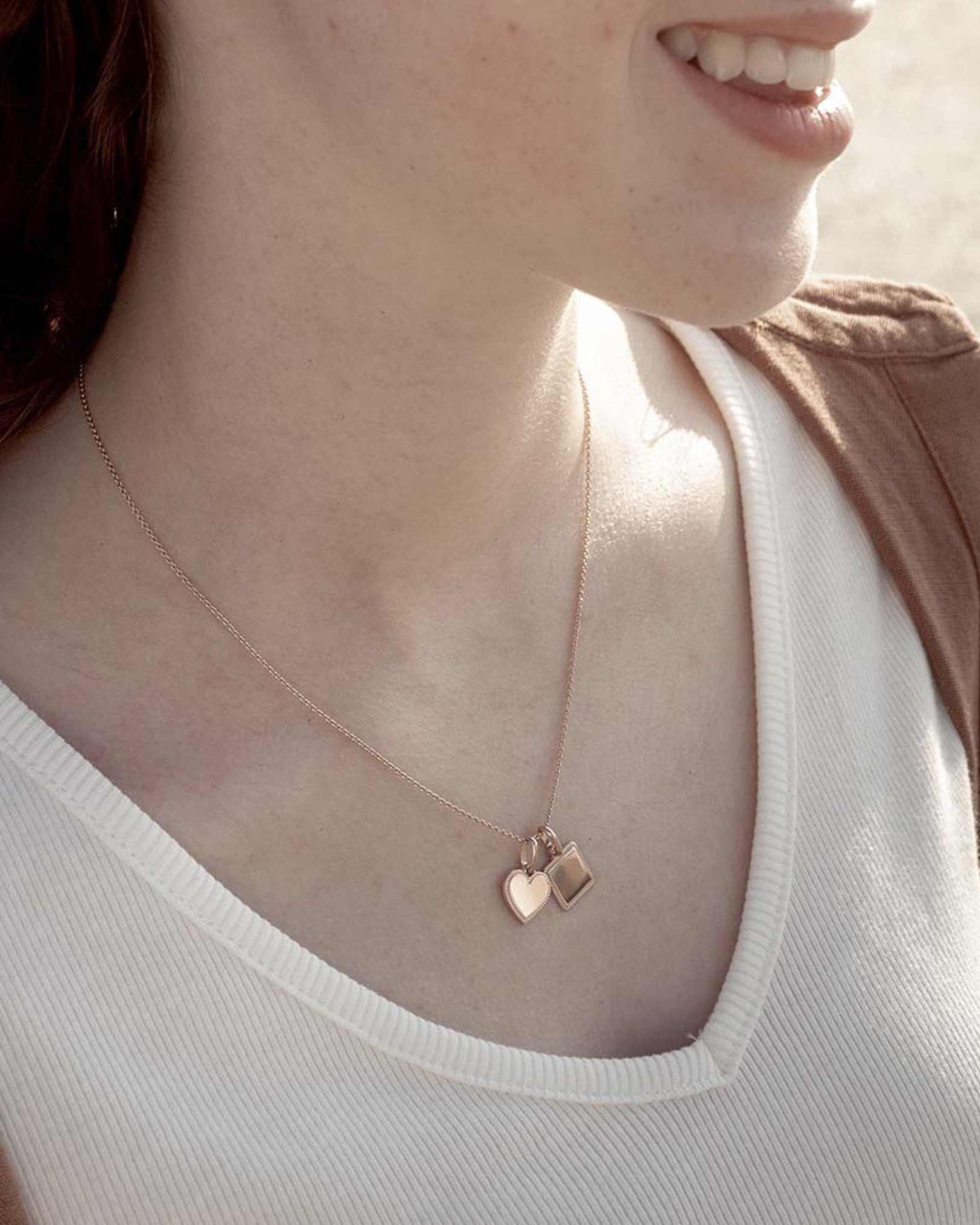 Médaille Simone perlé plaqué or rose