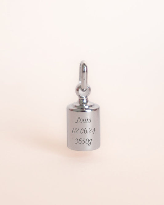 Pendentif Mon Petit Poids argenté rhodié