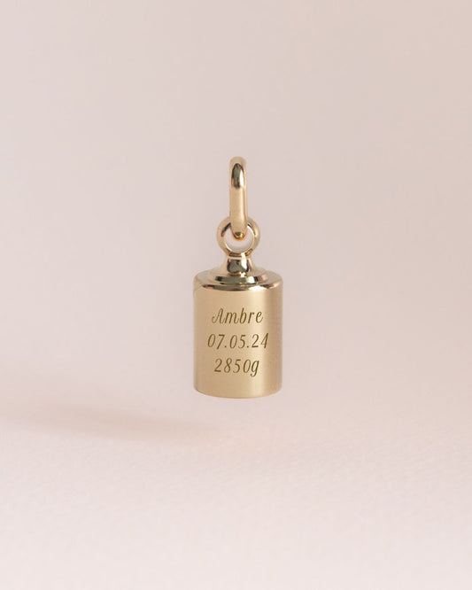 Pendentif Mon Petit Poids enfant plaqué or jaune