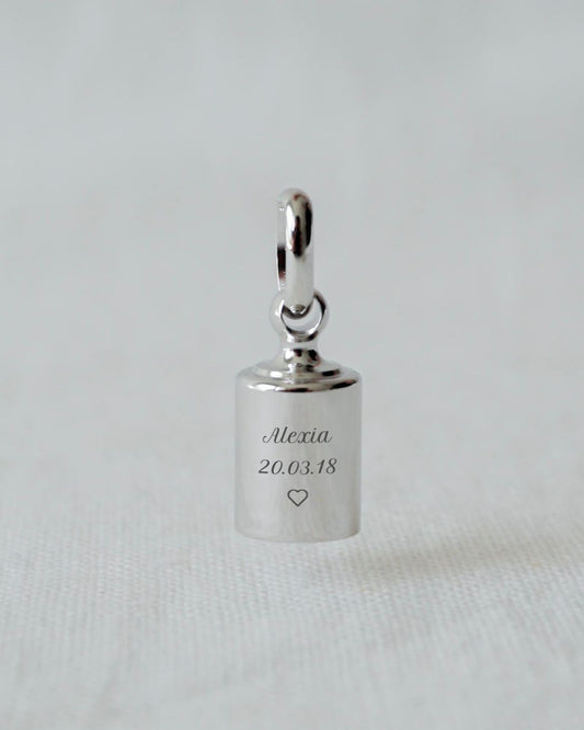 Pendentif Mon Petit Poids homme argenté rhodié