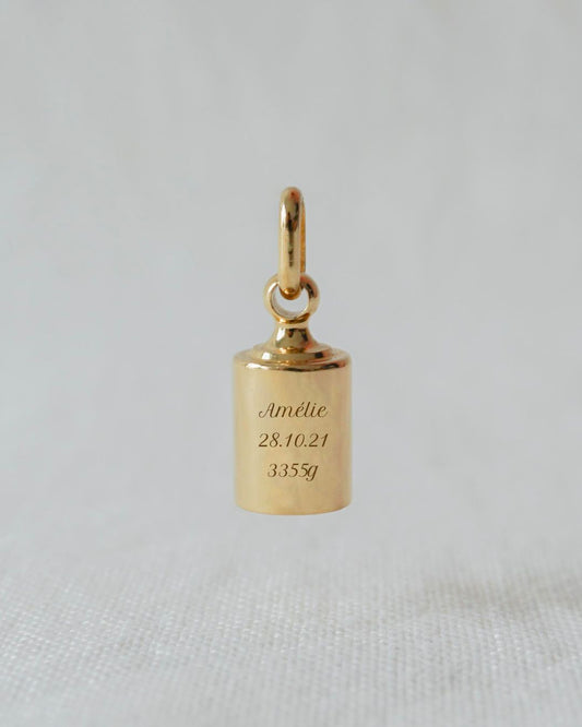 Pendentif Mon Petit Poids homme plaqué or jaune