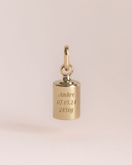 Pendentif Mon Petit Poids plaqué or jaune