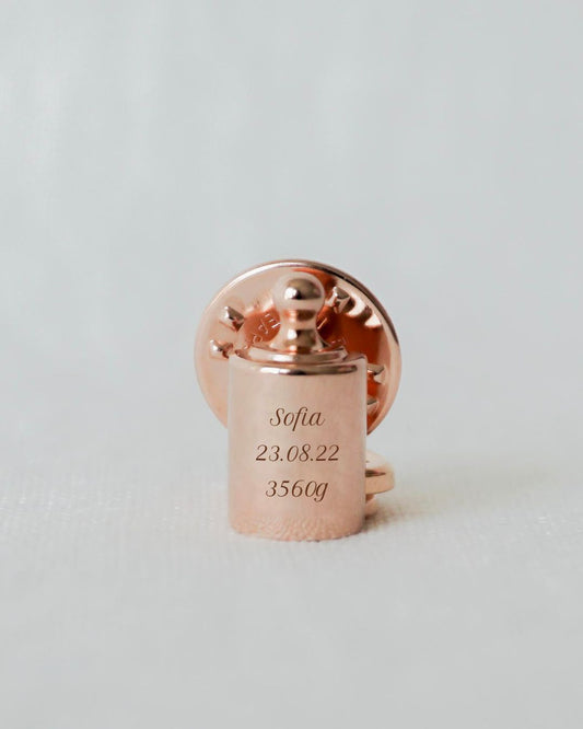 Pin's Mon Petit Poids enfant doré or rose