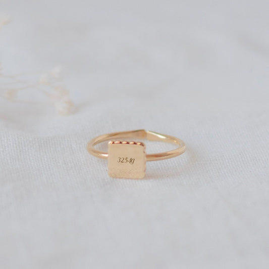 Bague Alice canelé plaqué or jaune - Mon Petit Poids