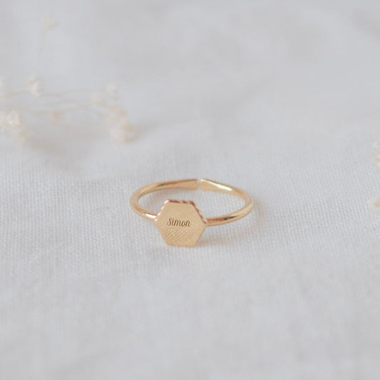 Bague Henriette canelé plaqué or jaune - Mon Petit Poids