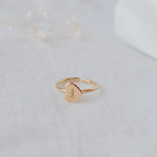 Bague Joséphine canelé enfant plaqué or jaune - Mon Petit Poids