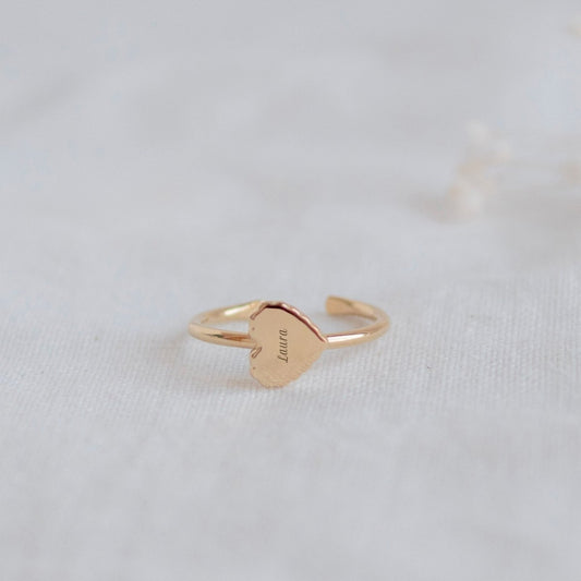 Bague Joséphine canelé plaqué or jaune - Mon Petit Poids