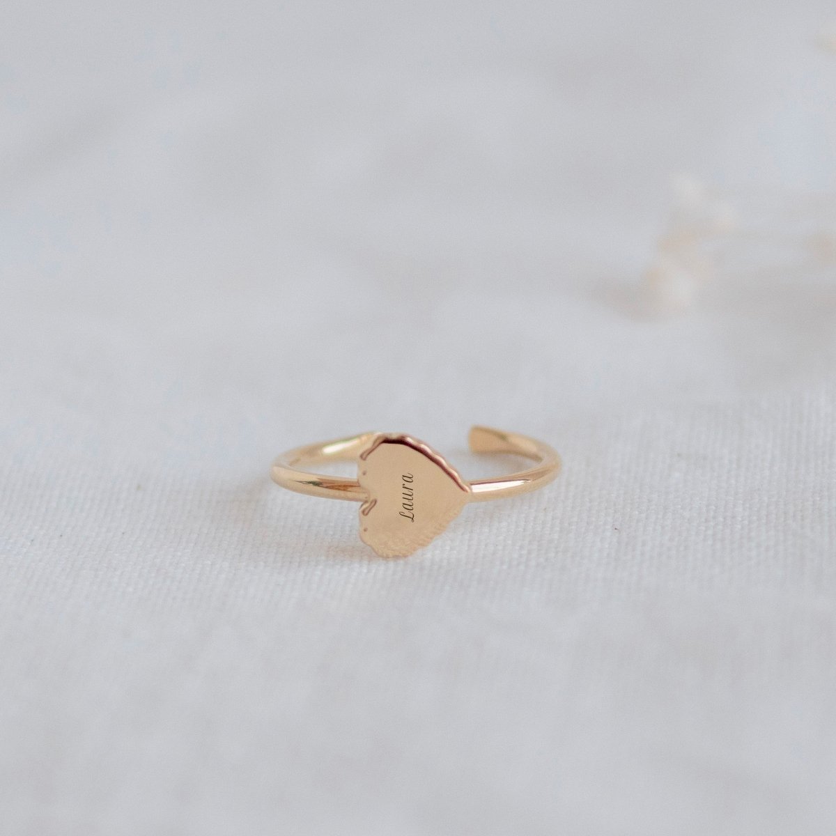 Bague Joséphine canelé plaqué or jaune - Mon Petit Poids