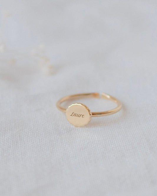 Bague Madeleine canelé plaqué or jaune - Mon Petit Poids