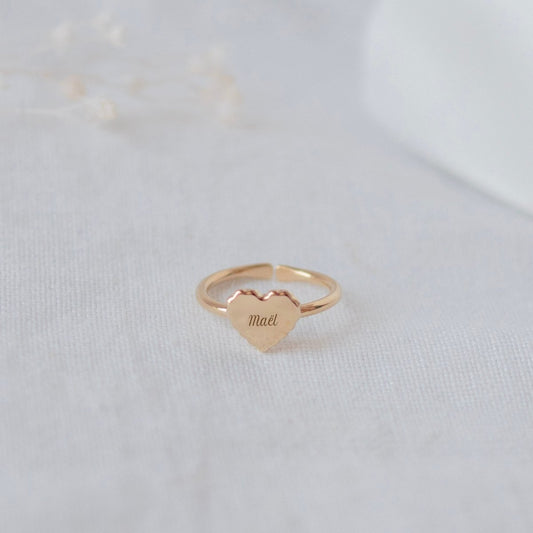 Bague Simone canelé enfant plaqué or jaune - Mon Petit Poids