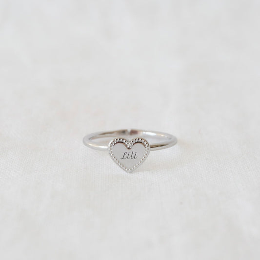 Bague Simone perlé argenté rhodié - Mon Petit Poids