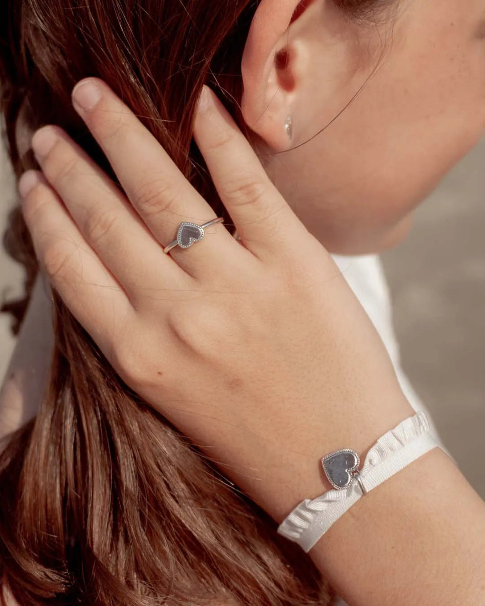 Bague Simone perlé enfant argenté rhodié - Mon Petit Poids