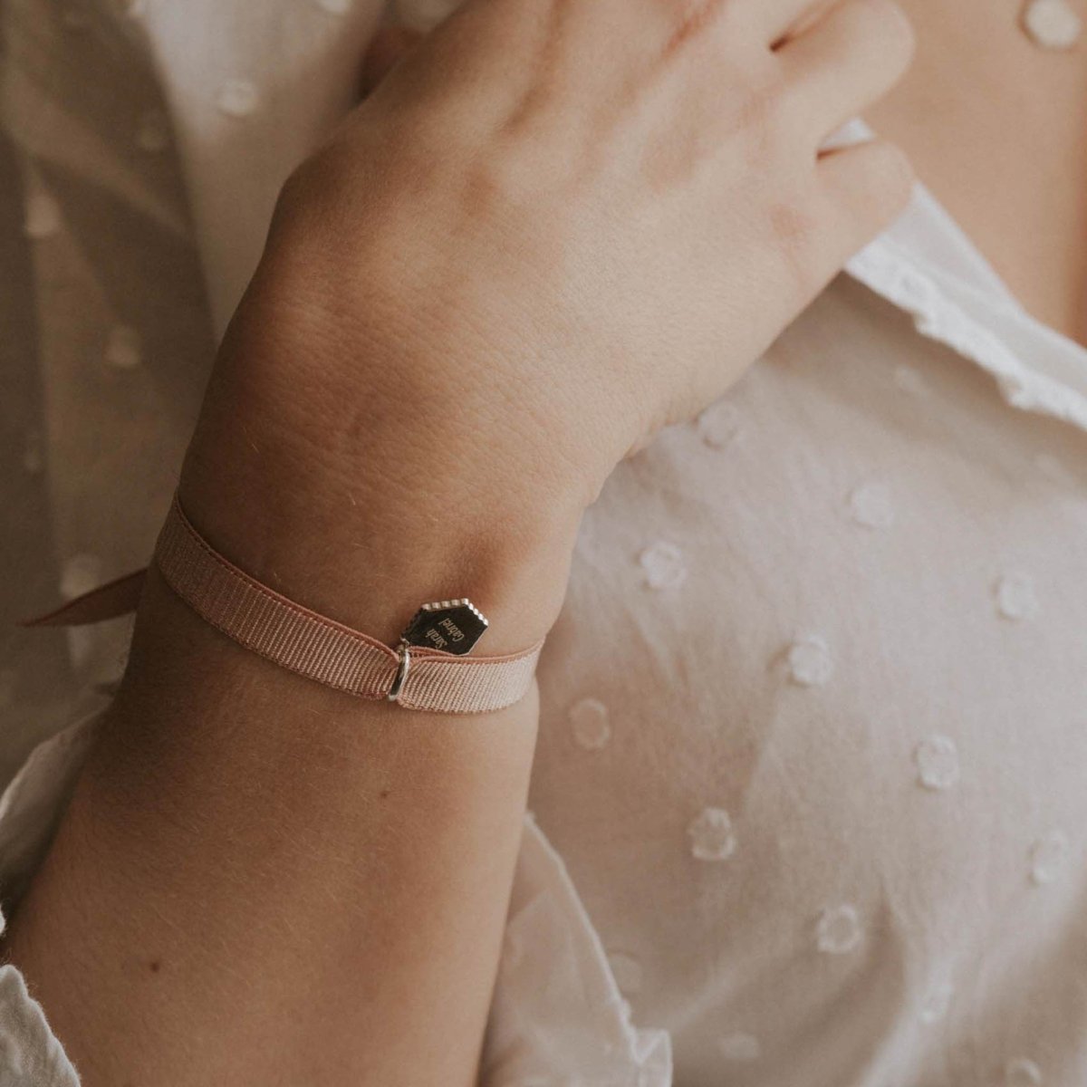 Bracelet Henriette canelé argenté rhodié - Mon Petit Poids