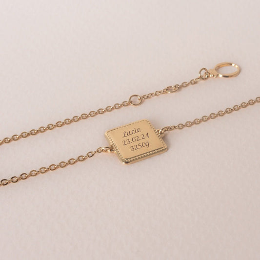 Bracelet médaille Alice plaqué or jaune - Mon Petit Poids