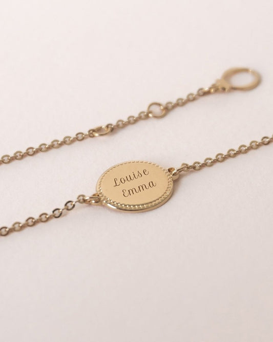 Bracelet médaille Madeleine plaqué or jaune - Mon Petit Poids