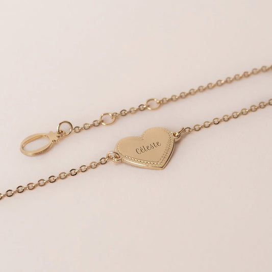 Bracelet médaille Simone plaqué or jaune - Mon Petit Poids