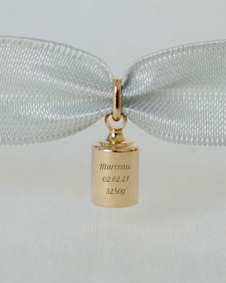 Bracelet Mon Petit Poids plaqué or jaune avec gravure