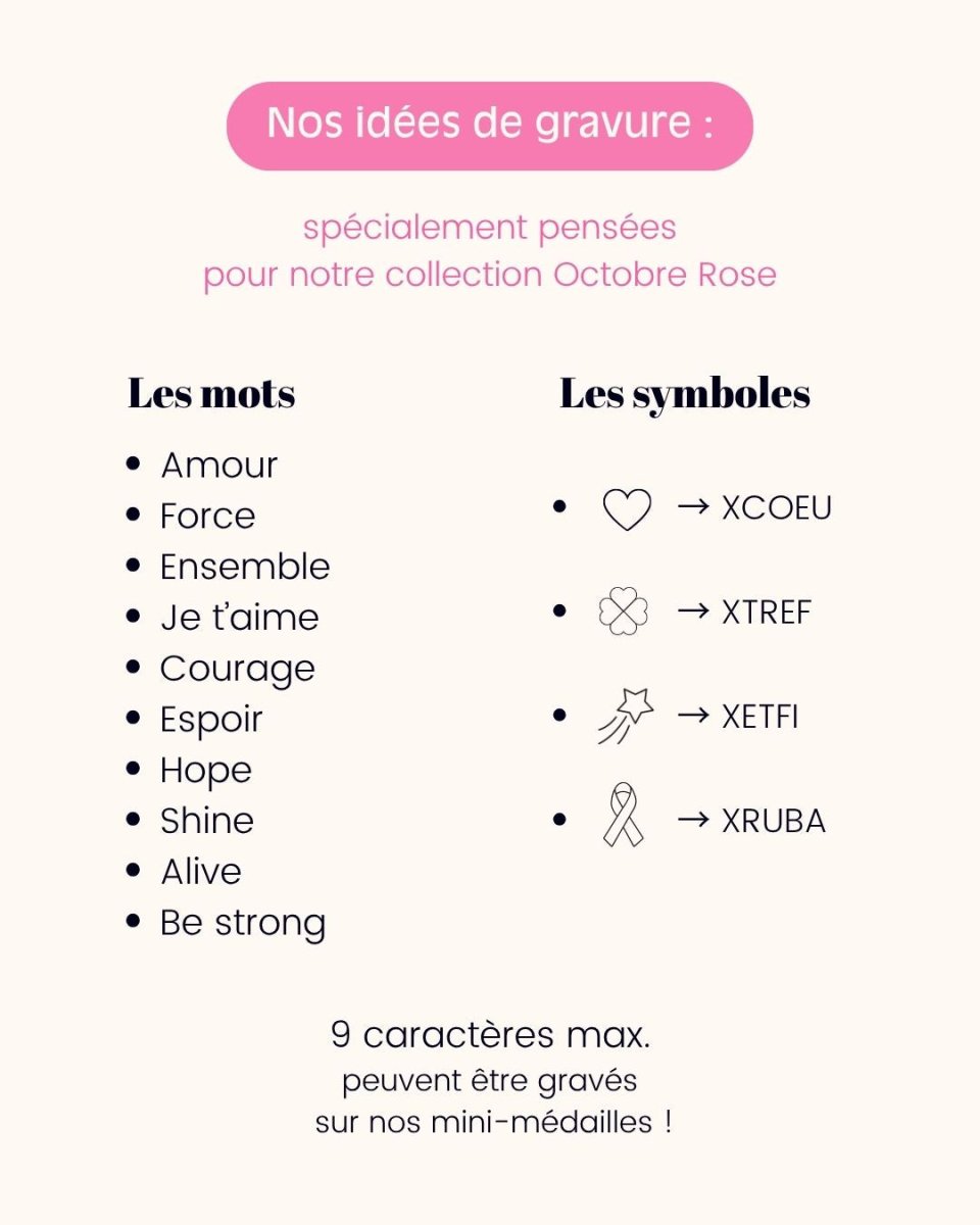 Bracelet Octobre Rose - Madeleine - Mon Petit Poids