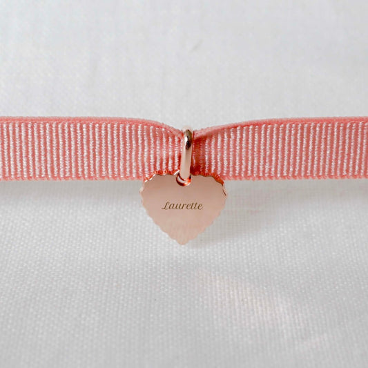 Bracelet Simone canelé enfant plaqué or rose - Mon Petit Poids