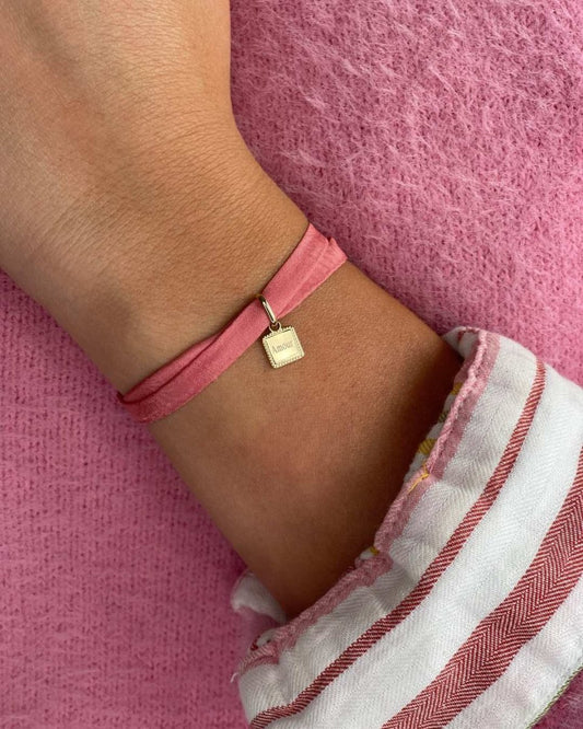 Bracelet soie mini médaille Alice - Mon Petit Poids