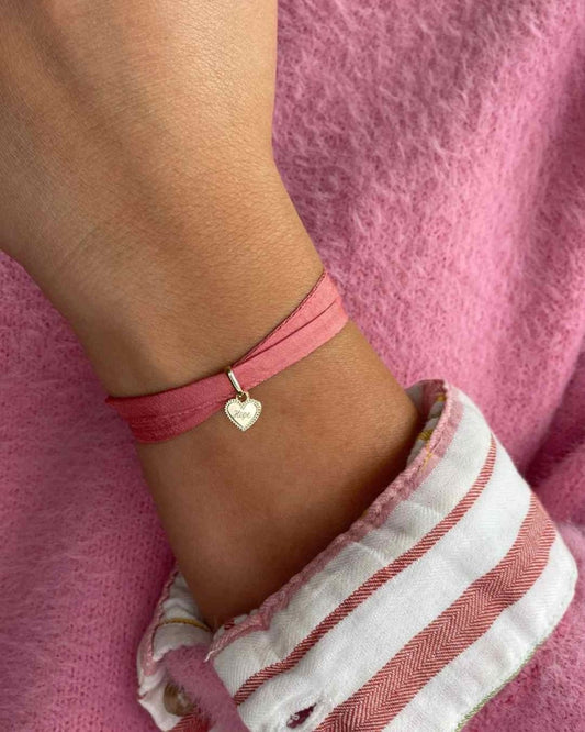 Bracelet soie mini médaille Simone - Mon Petit Poids