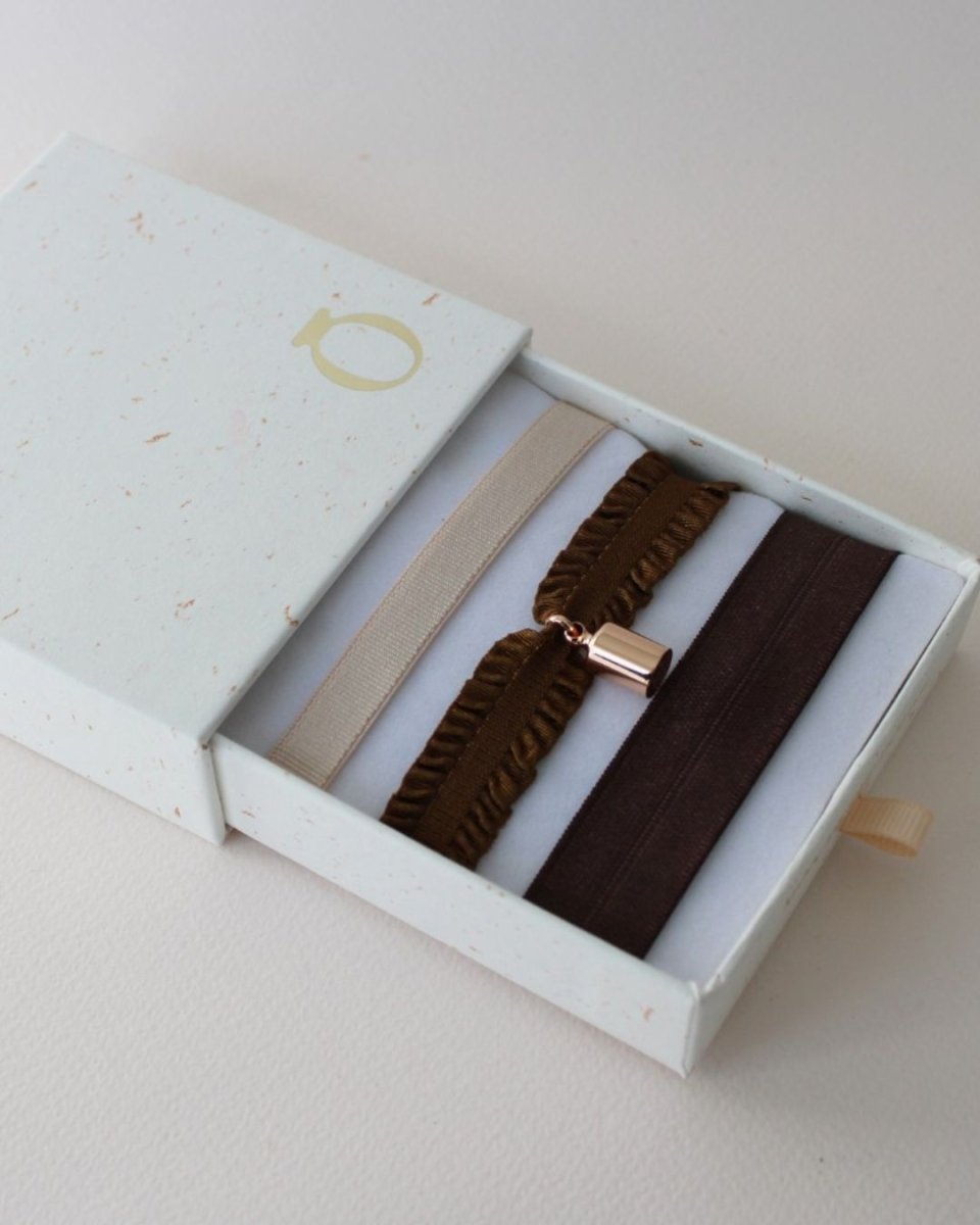 Coffret bracelets Mon Petit Poids chocolat plaqué or rose - Mon Petit Poids