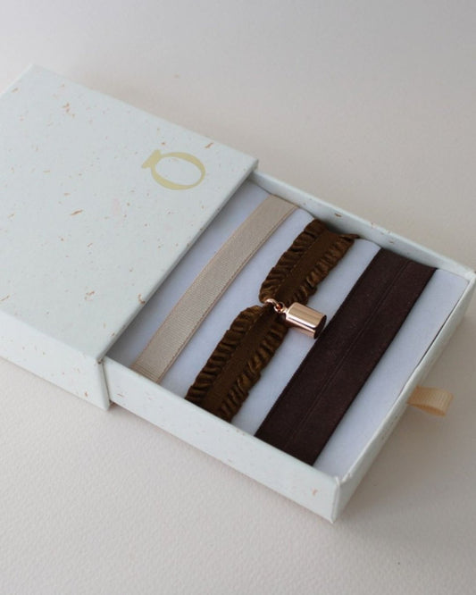 Coffret bracelets Mon Petit Poids chocolat plaqué or rose - Mon Petit Poids