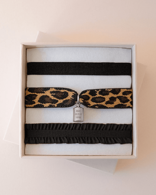 Coffret bracelets Mon Petit Poids léopard argenté rhodié - Mon Petit Poids