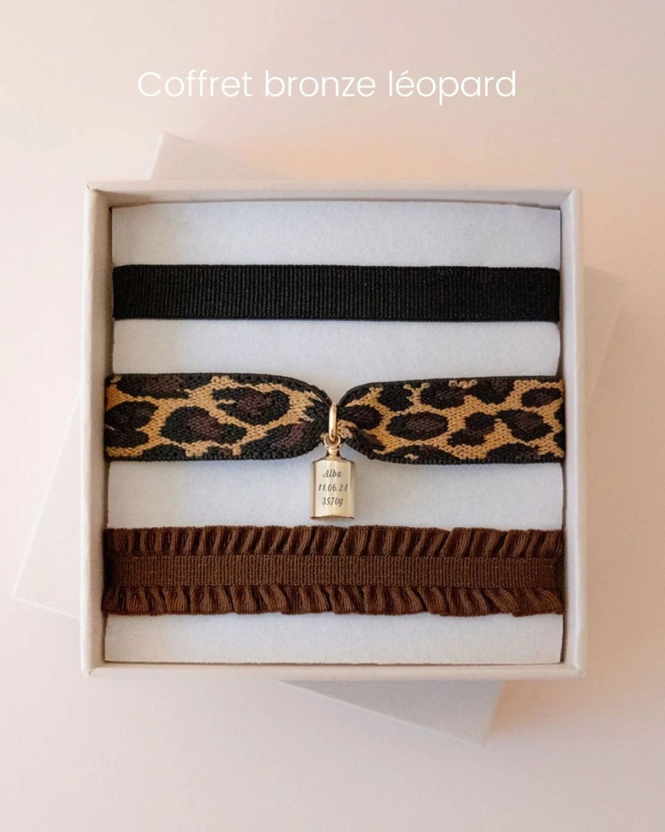 Coffret bracelets Mon Petit Poids léopard plaqué or jaune - Mon Petit Poids