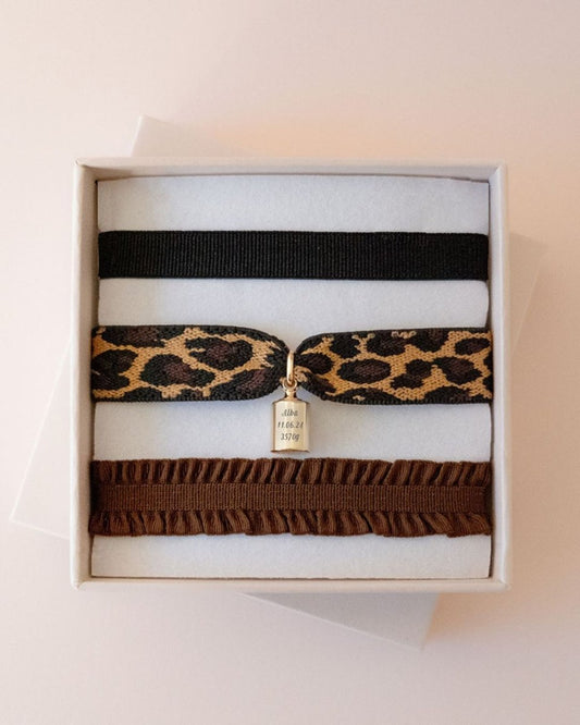 Coffret bracelets Mon Petit Poids léopard plaqué or jaune - Mon Petit Poids