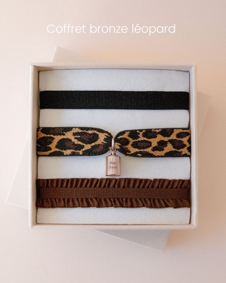Coffret bracelets Mon Petit Poids léopard plaqué or rose - Mon Petit Poids