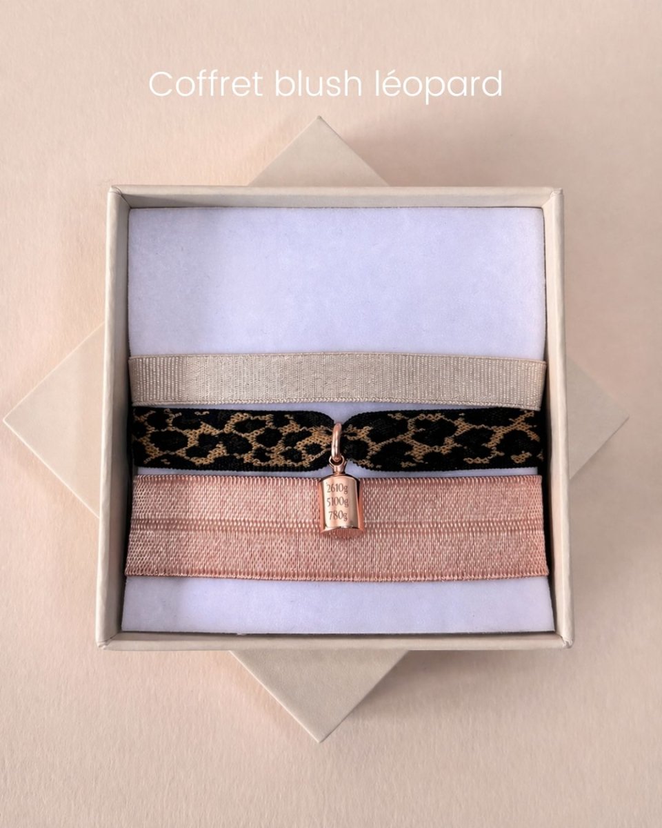 Coffret bracelets Mon Petit Poids léopard plaqué or rose - Mon Petit Poids