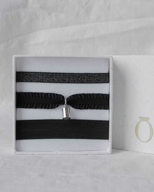 Coffret bracelets Mon Petit Poids noir argenté rhodié - Mon Petit Poids