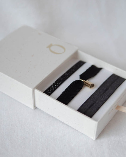 Coffret bracelets Mon Petit Poids noir plaqué or jaune - Mon Petit Poids