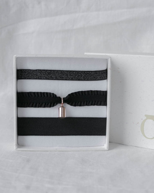 Coffret bracelets Mon Petit Poids noir plaqué or rose - Mon Petit Poids