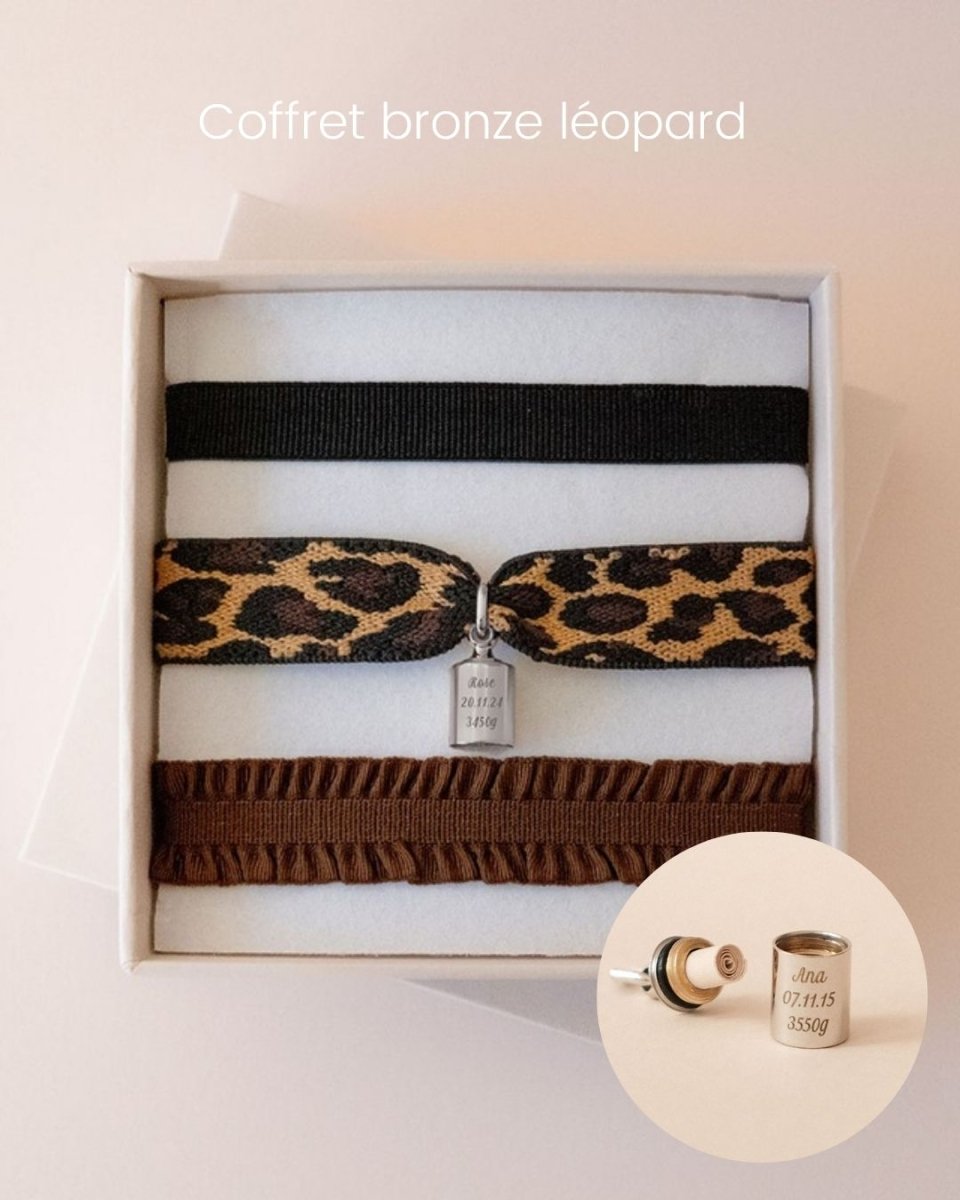 Coffret bracelets Mon Petit Secret léopard argenté rhodié - Mon Petit Poids